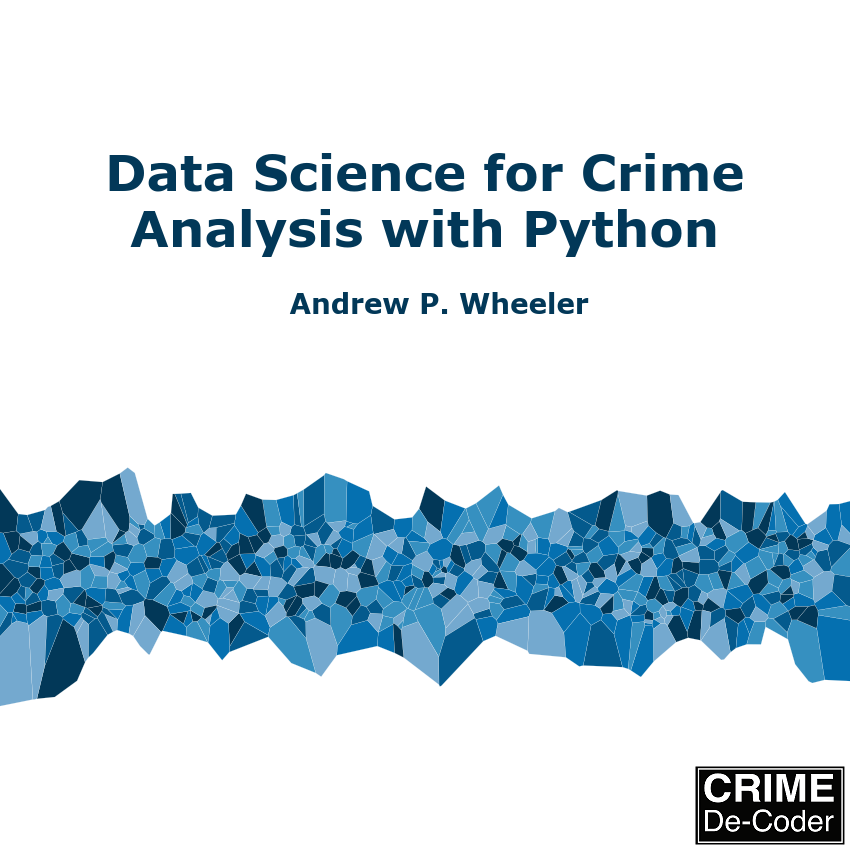 So my book, Data Science for Crime Analysis with Python, is finally out for purchase on my Crime De-Coder website. Folks anywhere in the world can pur